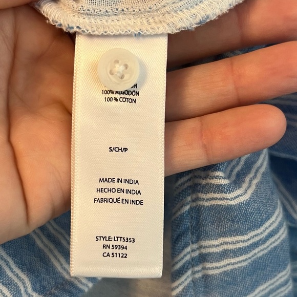 Beachlunchlounge Blue Striped Women's Shirt - Small - Picture 10 of 11